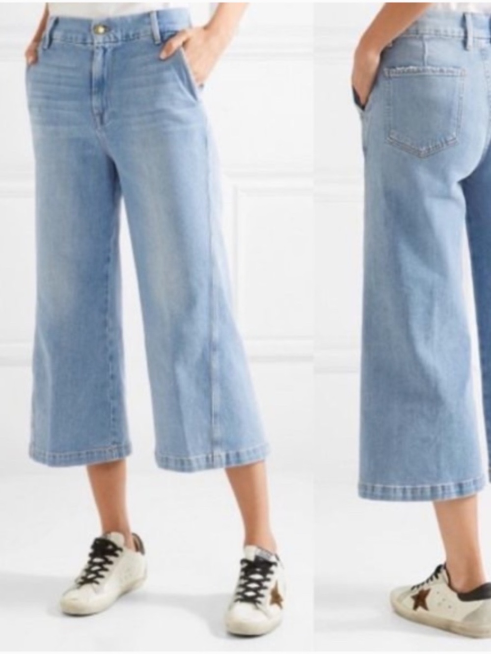 NEW FRAME CROPPED WIDE DENIM PANTS SIZE 27(26)